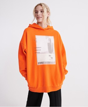 Superdry Bora Oversized Női Kapucnis Pulóver Narancssárga | YACRX3608